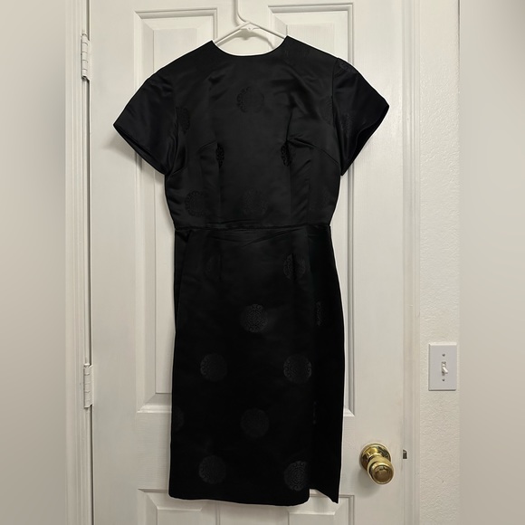 Vintage Handmade Black Dress Satin Zip Up About A Size 10 Women’s 1970 Pencil Dr - Picture 3 of 7